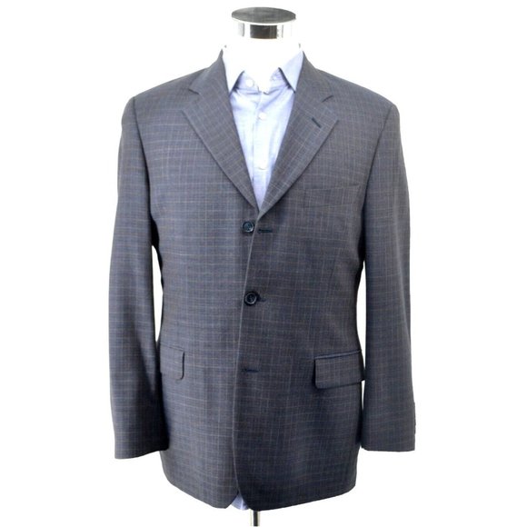 BROOKS BROTHERS Men's 3‎ Button Sport Coat SIZE 39R Charcoal Gray Check - Picture 1 of 7